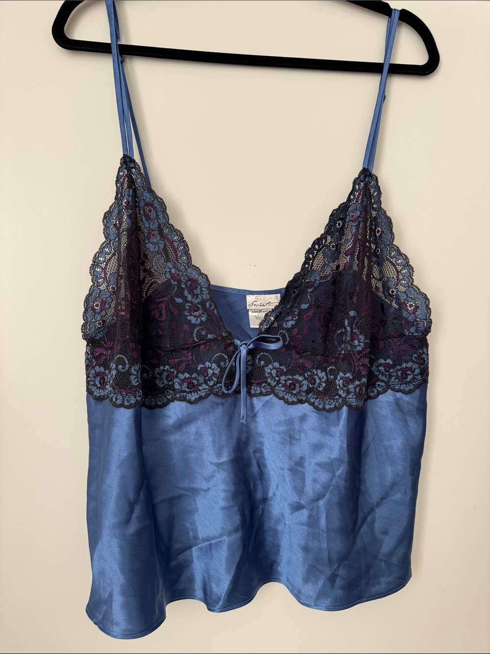 Gorgeous Blue Lace Trim Camisole